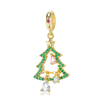 Christmas Series Beaded Pendant S925 Sterling Silver